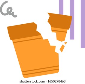 Imagen vectorial aislada del plantador de la caja de la ventana del jardín roto