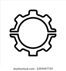 broken gear icon. mechanical or technical error or inefficiency in operation of industrial plant symbol. engineering failure or malfunction in engine equipment vector. broken gear due to fault damage