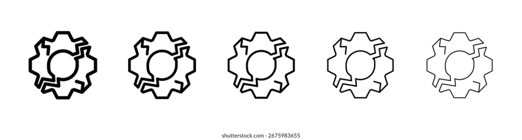 Icono de engranaje roto para el concepto móvil y el Diseño web.