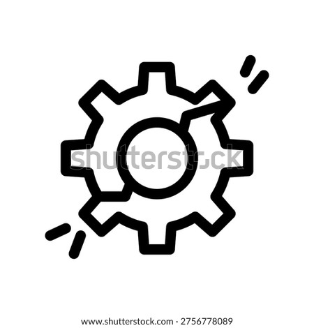 Broken Gear Icon Representing System Failure or Critical Error