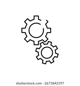 ícone de engrenagem quebrado símbolo isolado vetor simples ilustração linear para web e app..eps