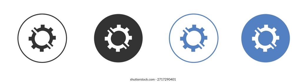 Icono de engranaje roto para el Diseño web. pixel iconos planos perfectos