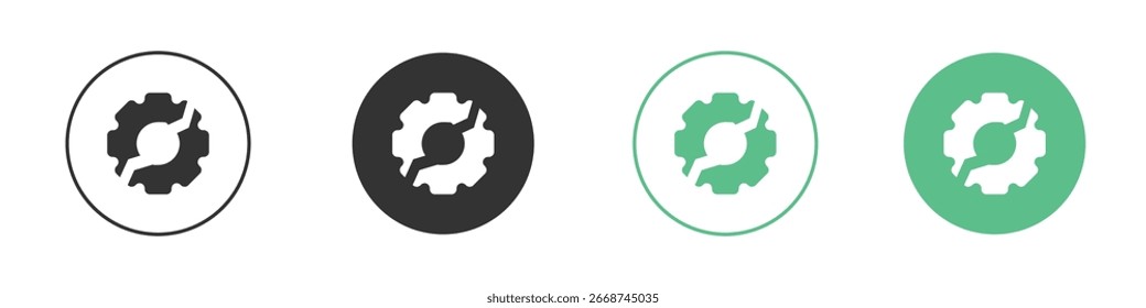 Broken gear icon for your website or app. eps10