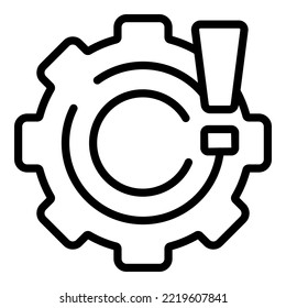 Broken Gear Wheel Icon Outline Vector. Safety Consumer. Defective Control