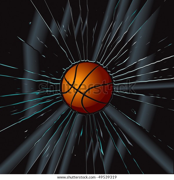 Broken Glass 2 Basketball Vector Drawing Stock Vector (Royalty Free