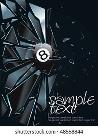 Broken Glass 8 Ball Vector Drawing