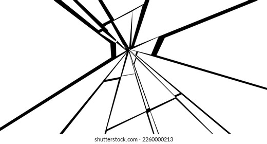 Broken glass background. Shattered glass pane. Cracks on telephone screen black and white vector texture.