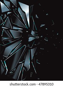 Broken Glass Black 1 Vector Drawing