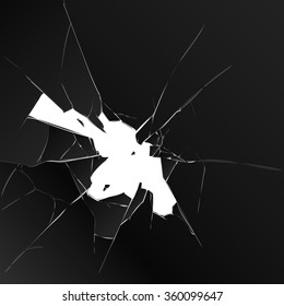 Broken glass. black on a white background. vector