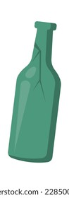 Icono plano del frasco de vidrio roto Ordenación y utilización de la basura. Ilustración del vector