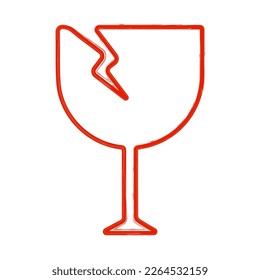 broken glass brush on white background. Vector illustration.