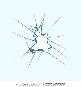 Broken glass. Color vector graphics.