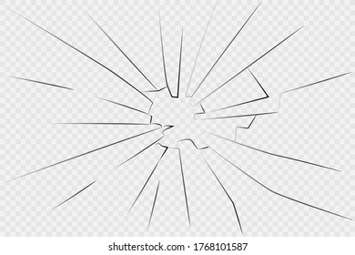 Broken glass. Cracked glass on white background
