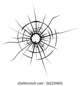 Broken glass cracks