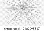 Broken Glass with Cracks. Bullet Marks on Glass. Damaged Screen Overlay Transparent Texture. Vector Illustration.