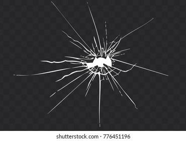 Broken glass, cracks, bullet marks on glass. High resolution. You can easy change color and size