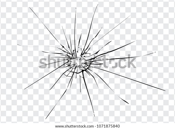 Broken Glass Cracks Bullet Marks On Stock Vector (Royalty Free ...