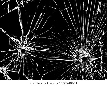 Broken Glass Cracks Texture White Black Stock Vector (Royalty Free ...