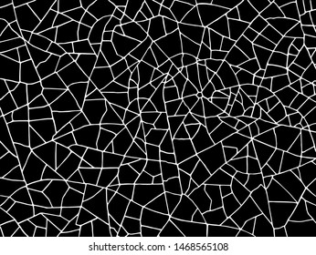 The broken glass.The cracks texture white and black. Vector background.Grunge.Abstract lines.