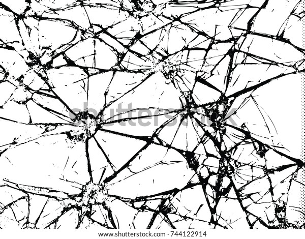 割れたガラス 割れ目は白と黒のテクスチャー ベクター画像の背景 のベクター画像素材 ロイヤリティフリー
