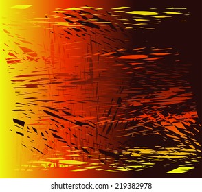 Broken glass dark orange background