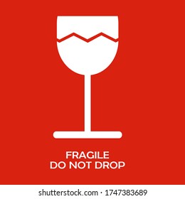 broken glass design with flat style. brittle goods marks on the packaging. fragile goods