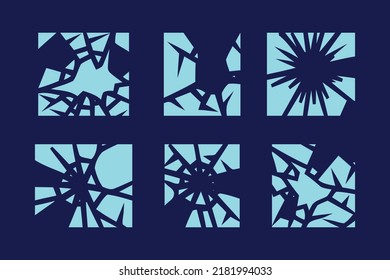 Broken glass design vector flat modern isolated illustration