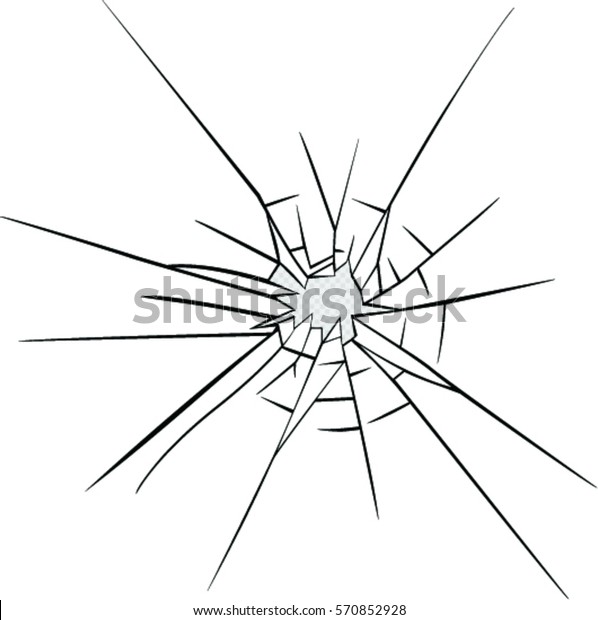ガラスの破損効果 壊れたガラスの穴 ベクターイラスト のベクター画像素材 ロイヤリティフリー 570852928