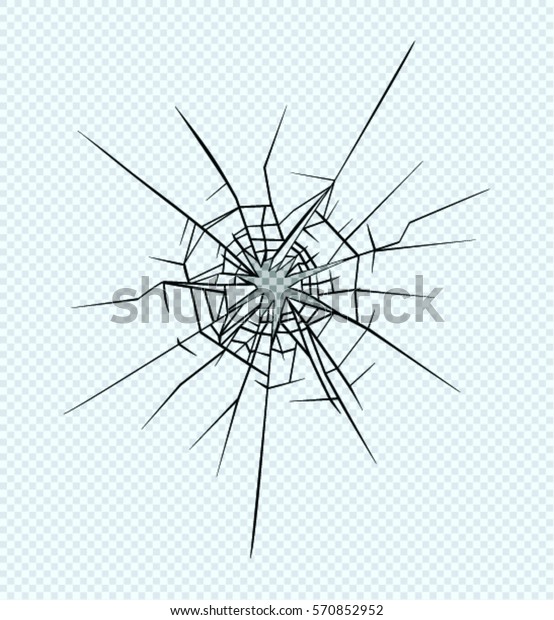Broken glass effect. Hole in the broken
glass .Vector
illustration.