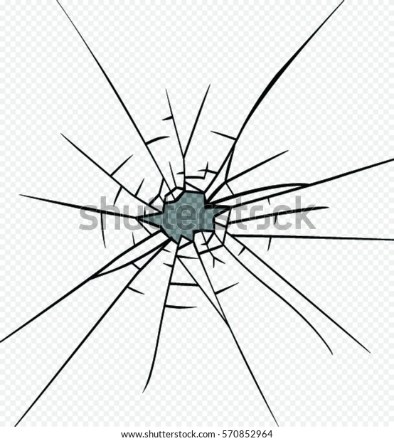 Broken glass effect. Hole in the broken
glass .Vector
illustration.
