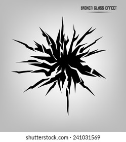 Broken glass effect. Vector Illustration 