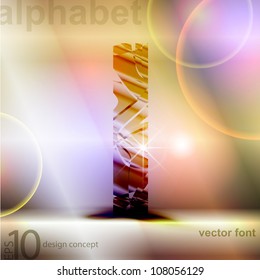 the broken glass font letter i