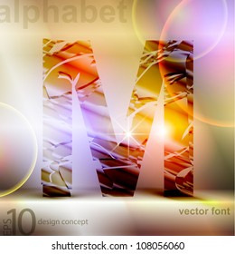 the broken glass font letter m