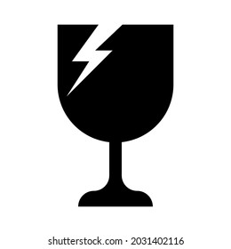 broken glass for fragile symbol, broken glass icon