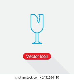 Broken Glass Garbage Icon Vector Illustration Eps10