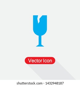 Broken Glass Garbage Icon Vector Illustration Eps10