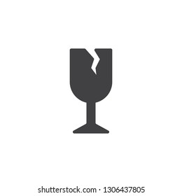 Broken glass garbage vector icon. filled flat sign for mobile concept and web design. Glass waste simple solid icon. Symbol, logo illustration. Pixel perfect vector graphics