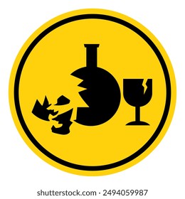 Broken Glass Hazard Symbol Sign, Vector Illustration, Isolate On White Background Label. EPS10