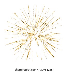 Broken glass hole grunge texture gold and white. Sketch abstract to create distressed effect. Overlay distress golden grain design. Stylish modern background for print products. Vector illustration