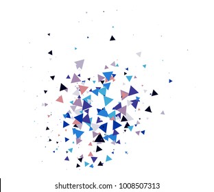 Broken Glass or Ice Explosion Vector Illustration. Bursting particles, boom, blast, bang, atomic energy, moving galaxy comic illustration. Grunge broken glass shatter fragments. Ice explosion effect.