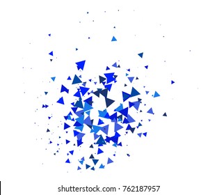 Broken Glass or Ice Explosion Vector Illustration. Bursting particles, boom, blast, bang, atomic energy, moving galaxy comic illustration. Grunge broken glass shatter fragments. Ice explosion effect.