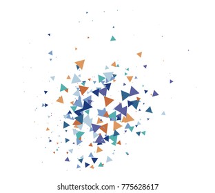 Broken Glass or Ice Explosion Vector Illustration. Bursting particles, boom, blast, bang, atomic energy, moving galaxy comic illustration. Grunge broken glass shatter fragments. Ice explosion effect.