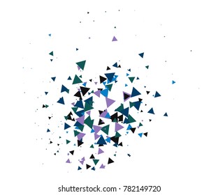 Broken Glass or Ice Explosion Vector Illustration. Bursting particles, boom, blast, bang, atomic energy, moving galaxy comic illustration. Grunge broken glass shatter fragments. Ice explosion effect.