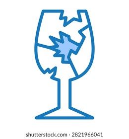 Broken Glass Icon Blue Dualtone Design Vector Illustration