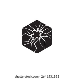Broken glass icon. Clipart image isolated on white background