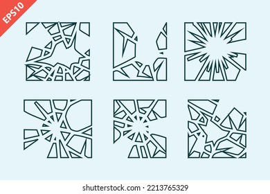 Broken glass icon design vector flat modern isolated illustration