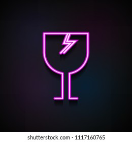 broken glass icon. Element of logistics icons for mobile concept and web apps. Neon broken glass icon can be used for web and mobile apps