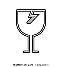 broken glass icon. Element of logistics for mobile concept and web apps icon. Glyph, flat icon for website design and development, app development