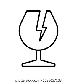 broken glass icon Flat logo isolated symbol