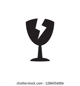 Broken Glass Icon In Flat Style Vector For Apps, UI, Websites. Black Icon Vector Illustration.